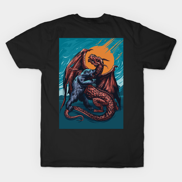 Bear vs Dragon Colored